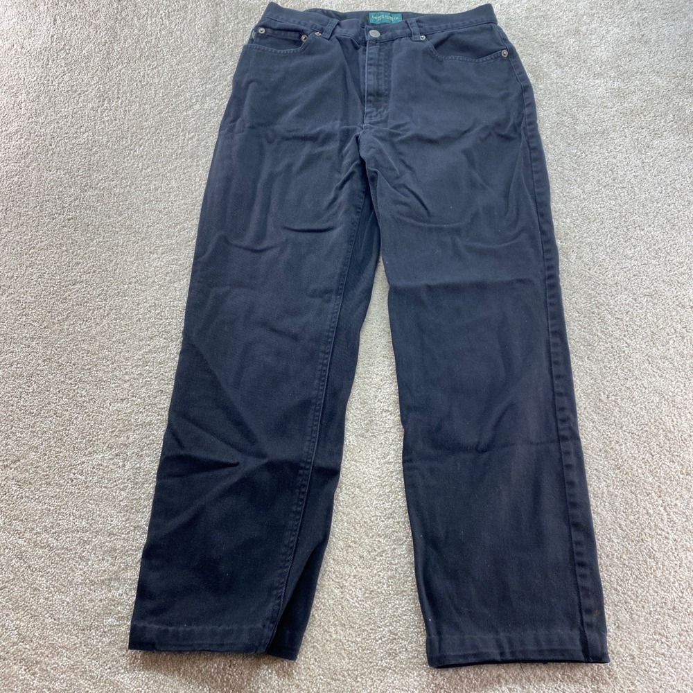 Lauren Ralph Lauren Jeans Co Pants Womens 10 Black Straight Leg High Rise Cotton